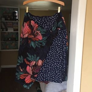 Maeve Size 12 Pencil Skirt, floral and polka dot